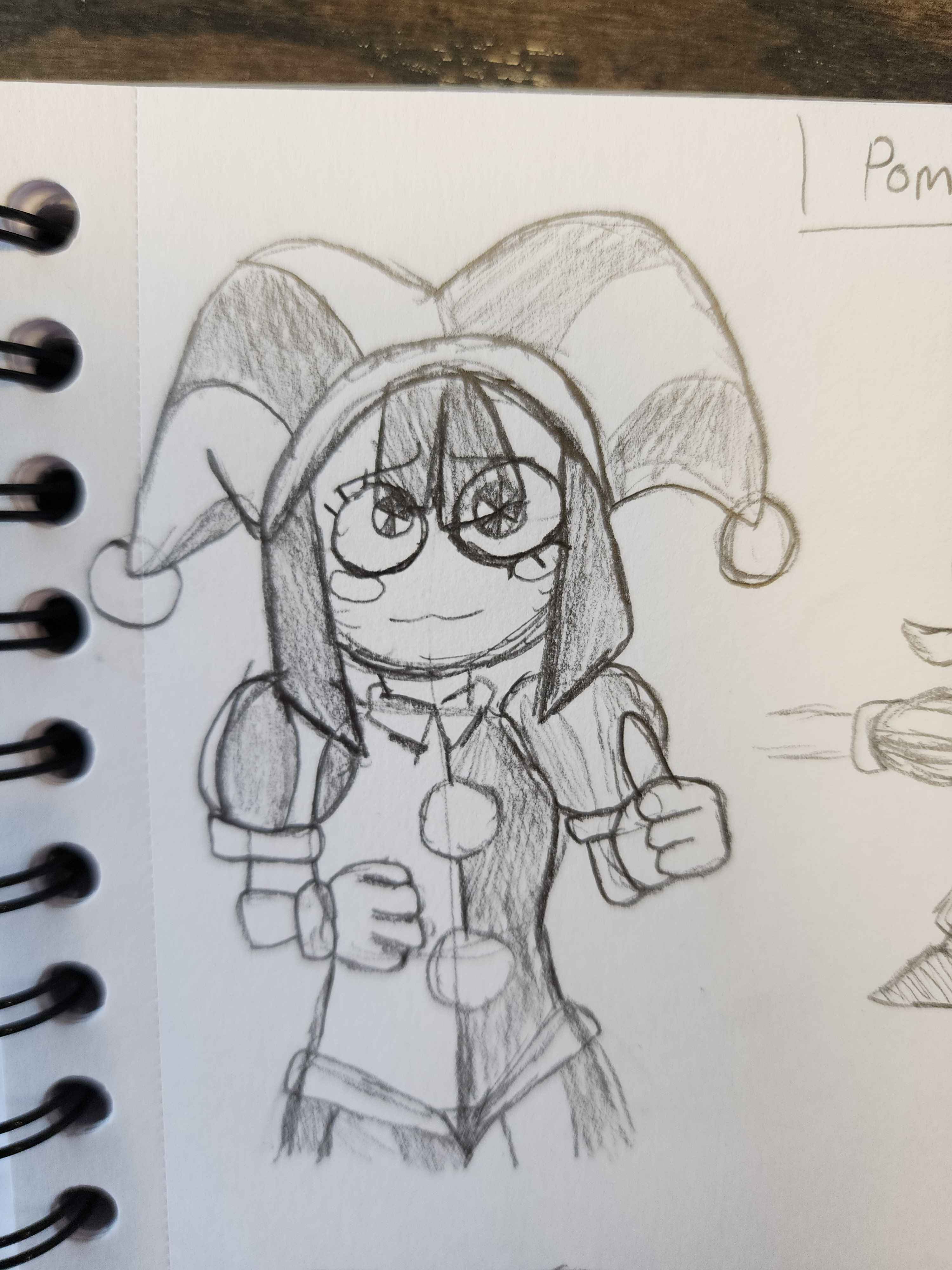 tradtional sketch of Pomni from The Amazing Digital Circus